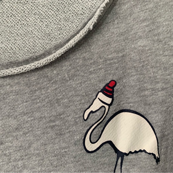 Crown & Ivy(OX)Curvy Flamingo Winter Fun (NWOT) Gray with raveled/unfinished hem - Picture 6 of 8